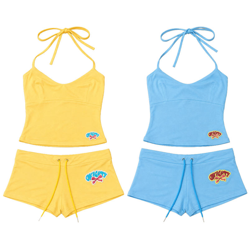 Women's 2 Piece Short Set Cami - Suspender Tank Top ulasan dan harga